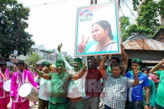 Despite all odds, Trinamool scores landslide victory in West Bengal Assembly polls, coalition between CPI-M and Congress fails in splitting TMC, Tripura celebrates victory of TMC